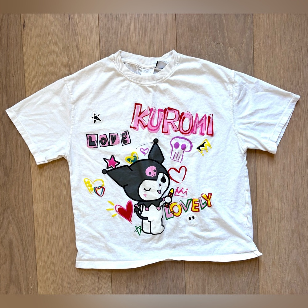 Zara girl Kids Kuromi Graphic T-Shirt - White
